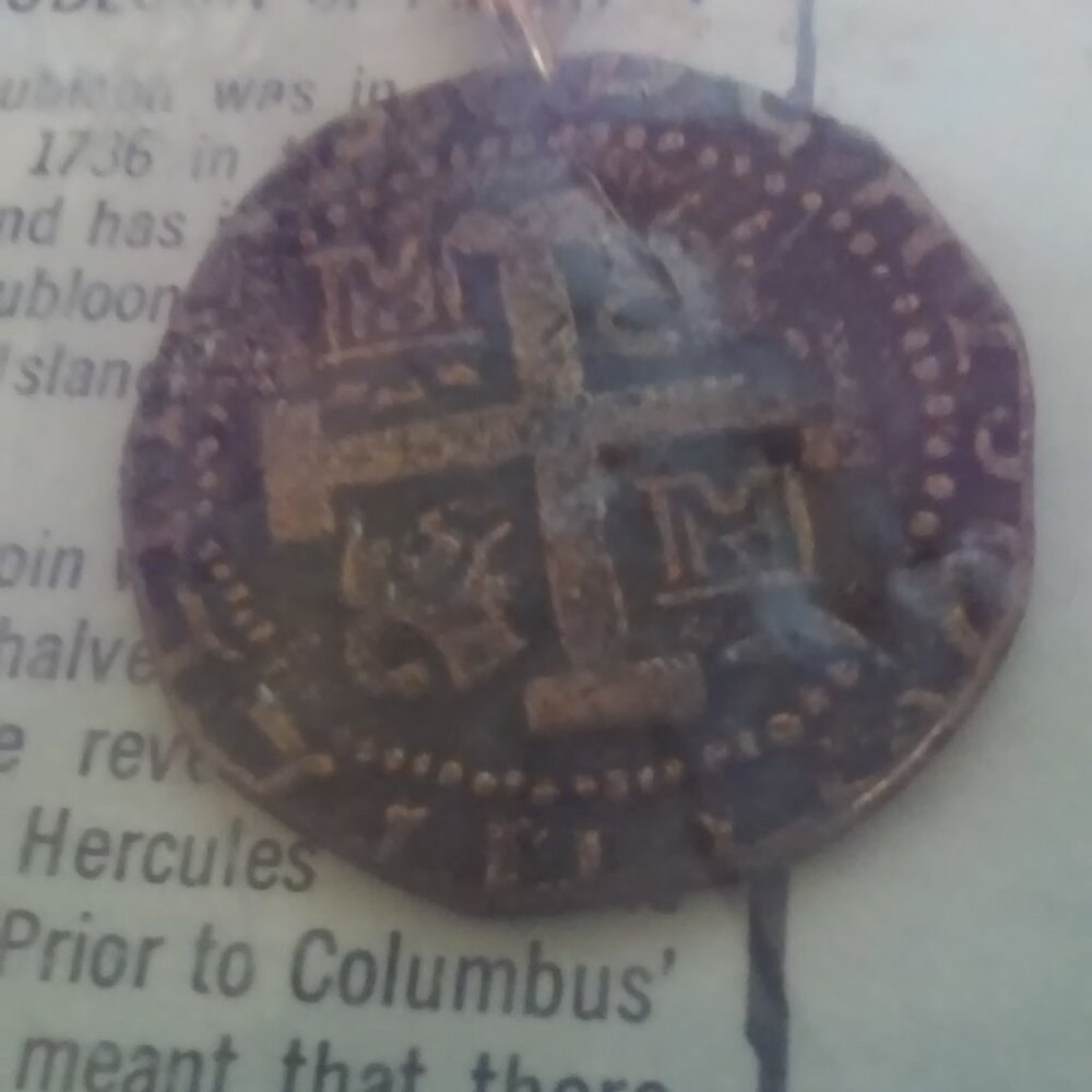 KeyRing Gold Doubloon Of Philip V Original Package 3 1/2" Long 1" Wide Designs